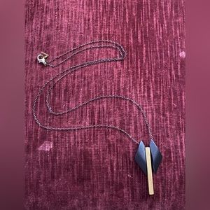 LOCKED & LAYERED GOLD & BLACK LONG NECKLACE